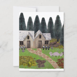 Carte Postale Chalet rustique avec pierres de pas pour le camp d