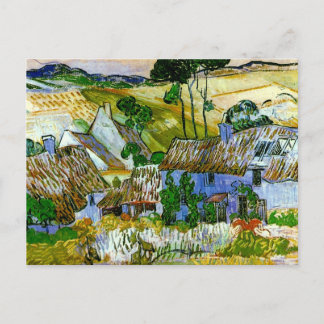 Carte Postale Chalets à chaume d'une colline Van Gogh Art
