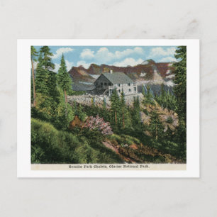 Carte Postale Chalets, Parc national des Glaciers Vintage