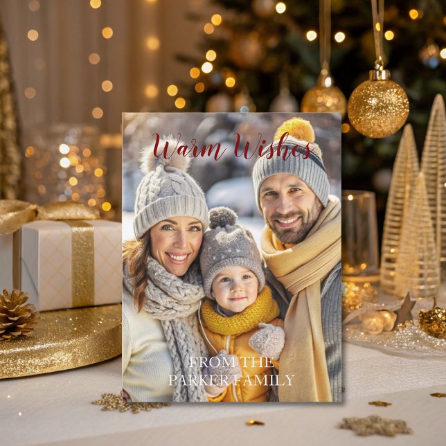 Carte Postale Chaleureux Wives Rouge Script photo unique (Créateur téléchargé)