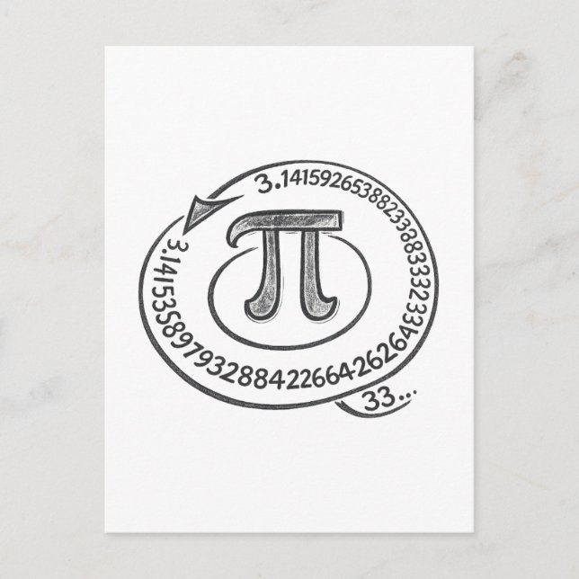 Carte Postale Chalk Style Pi Symbol with Digits – Math Pi Day (Devant)