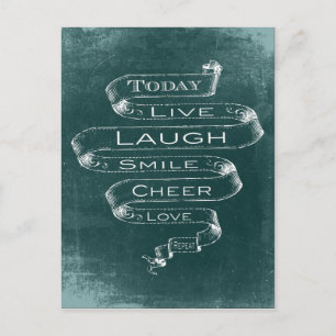 Carte Postale Chalkboard Inspirational - Live, Rire