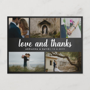 Carte Postale Chalkboard Love Et Merci Cinq Photos Mariages