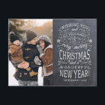 Carte Postale Chalkboard Vous souhaite un très joyeux Noël Photo<br><div class="desc">Cartes de fin de année photographiques inspirés par la typographie avec les mots "Je vous souhaite à vous et à toute votre famille un joyeux Noël et un merveilleux Nouvel An".</div>