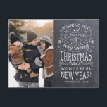 Carte Postale Chalkboard Vous souhaite un très joyeux Noël Photo<br><div class="desc">Cartes de fin de année photographiques inspirés par la typographie avec les mots "Je vous souhaite à vous et à toute votre famille un joyeux Noël et un merveilleux Nouvel An".</div>