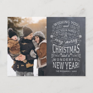 Carte Postale Chalkboard Vous souhaite un très joyeux Noël Photo