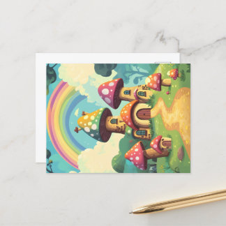 Carte Postale Chambres à champignons arc-en-ciel 5
