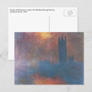 Carte Postale Chambres du Parlement, Londres par Claude Monet