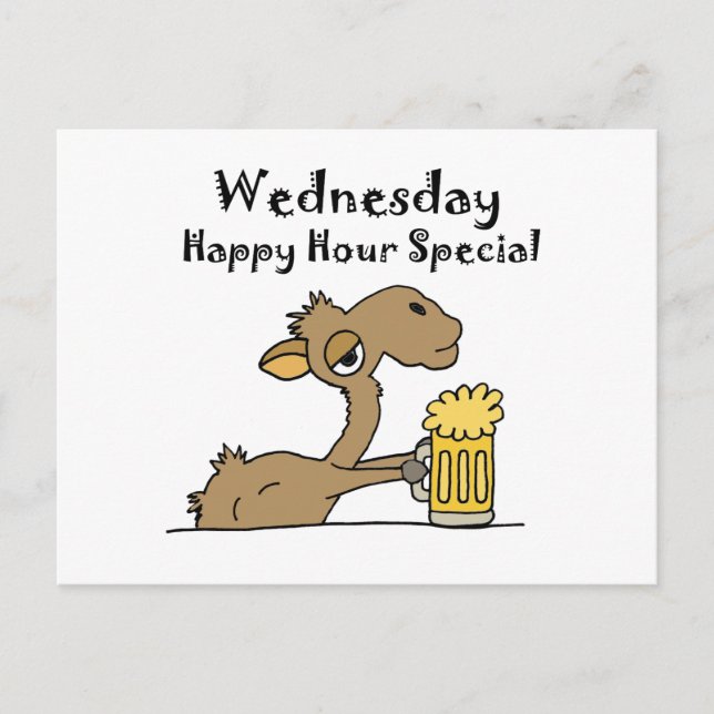 Carte Postale Chameau de boisson de bière amusant (Devant)