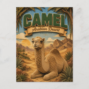 Carte Postale Chameau Désert Arabique POPCUT