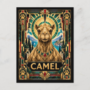 Carte Postale Chameau, faune Art déco