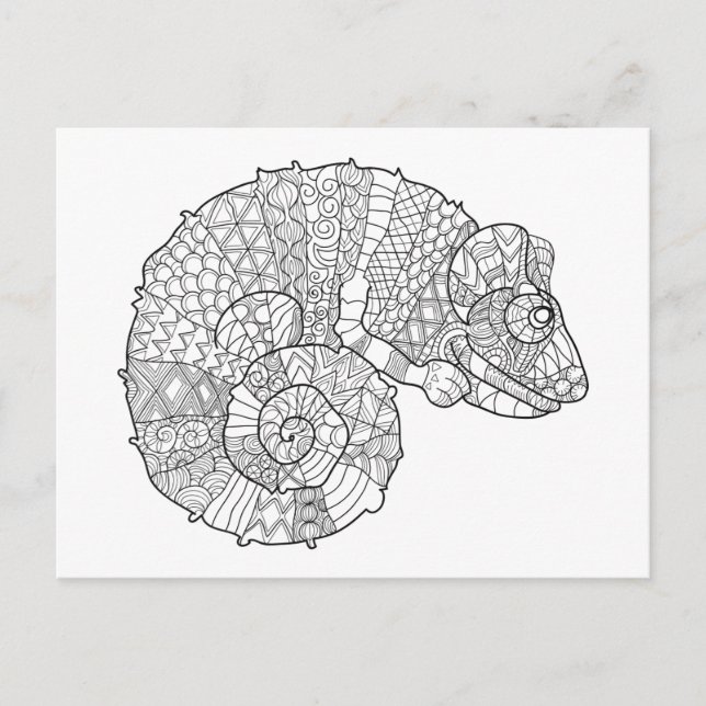 Carte Postale Chameleon Zendoodle (Devant)