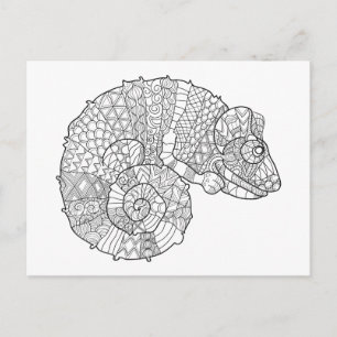 Carte Postale Chameleon Zendoodle