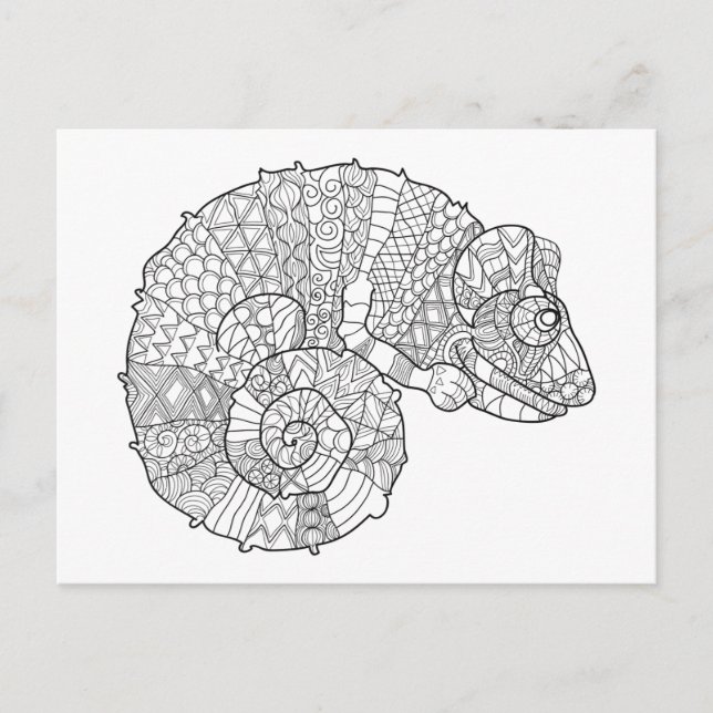 Carte Postale Chameleon Zendoodle (Devant)