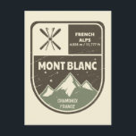 Carte Postale Chamonix France Mont Blanc<br><div class="desc">Badge de ski Mont Blanc Design avec les détails de l'altitude et de l'emplacement.</div>