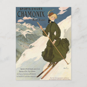 Carte Postale Chamonix Mont Blanc Vintage Français Ski Travel