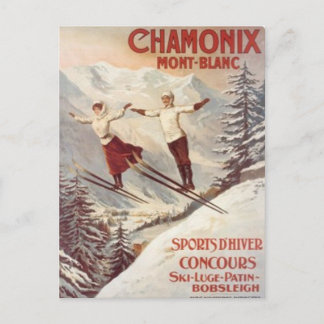 Carte Postale Chamonix vintage, Mont-Blanc, France -