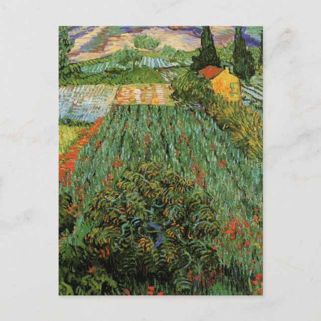 Carte Postale Champ avec des pavots par Vincent van Gogh (Devant)