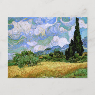 Carte Postale Champ blé avec Cypress Van Gogh Art