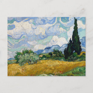 Carte Postale Champ de blé aux cyprès par Vincent Van Gogh