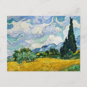 Carte Postale Champ de blé avec Cyprès 1889, Vincent Van Gogh