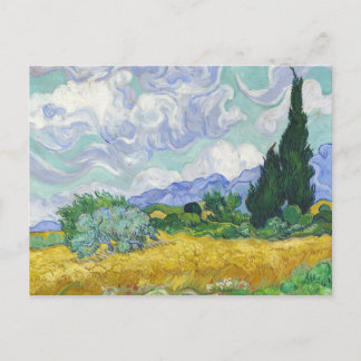 Carte Postale Champ de blé avec cyprès de Van Gogh