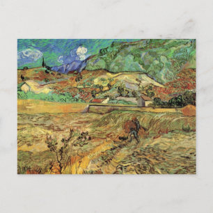 Carte Postale Champ de blé clos avec paysan par Vincent van Gogh
