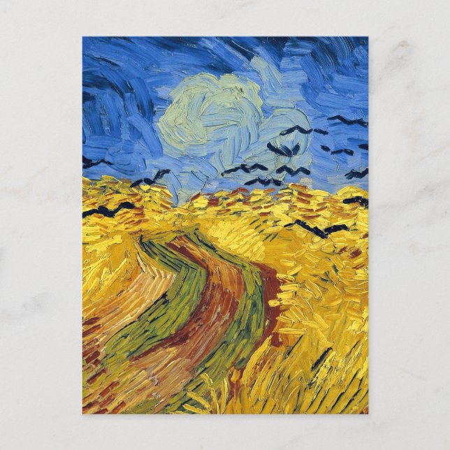 Carte Postale Champ de blé de Van Gogh peinture impressionniste (Devant)