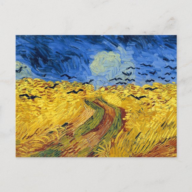 Carte Postale Champ de blé de Van Gogh peinture impressionniste (Devant)