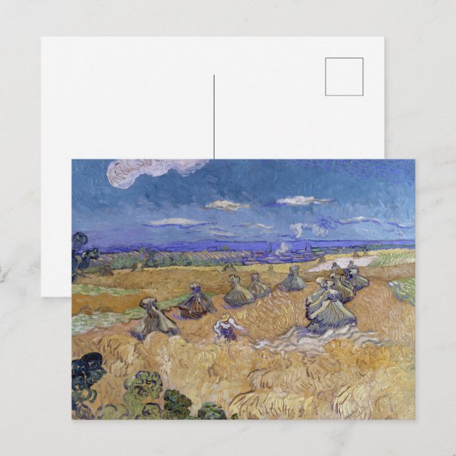 Carte Postale Champ de blé de Van Gogh - Récolte dorée Art (Devant / Derrière)