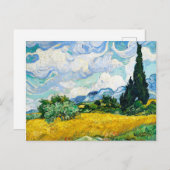 Carte Postale Champ de blé Vincent Van Gogh avec Cyprès (Devant / Derrière)