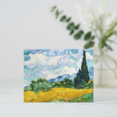 Carte Postale Champ de blé Vincent Van Gogh avec Cyprès (Debout devant)