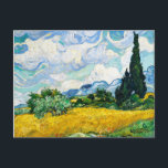 Carte Postale Champ de blé Vincent Van Gogh avec Cyprès<br><div class="desc">Vincent Van Gogh Champ de blé avec Cyprès Vintage Fine Art Carte postale</div>