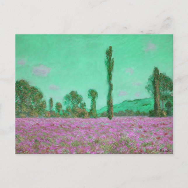 Carte Postale Champ de coquelicots vintage Claude Monet (Devant)