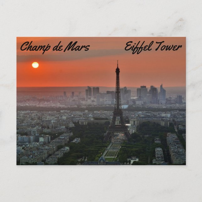 Carte Postale Champ de Mars, Tour Eiffel (Devant)