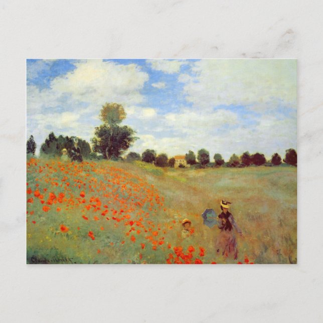 Carte Postale Champ de pavots, Claude Monet (Devant)