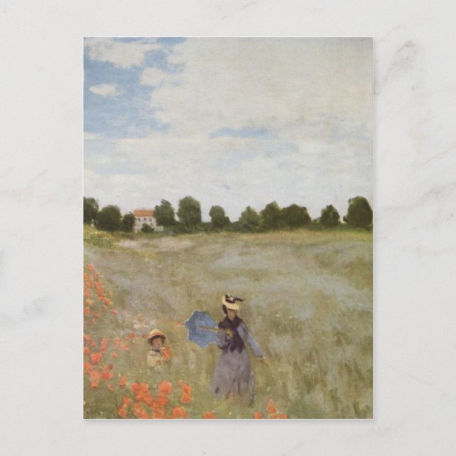 Carte Postale Champ de pavots Claude Monet (Devant)