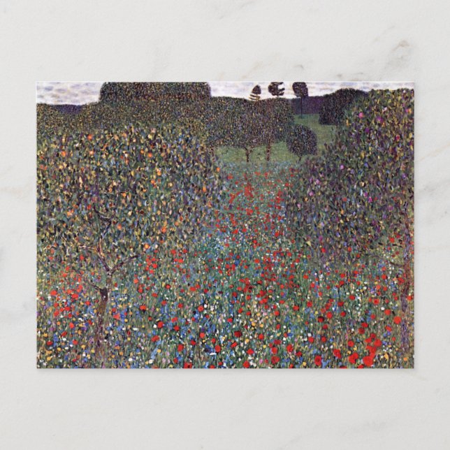 Carte Postale Champ de pavots, Gustav Klimt (Devant)