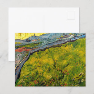 Carte Postale Champ de semences à Sunrise par Vincent van Gogh