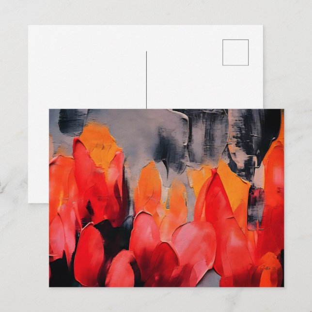 Carte Postale Champ de Tulipes – Intensité florale abstraite (Devant / Derrière)