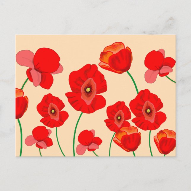 Carte Postale Champ Red Poppy (Devant)