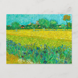 Carte Postale Champ Van Gogh avec Irises près d'Arles