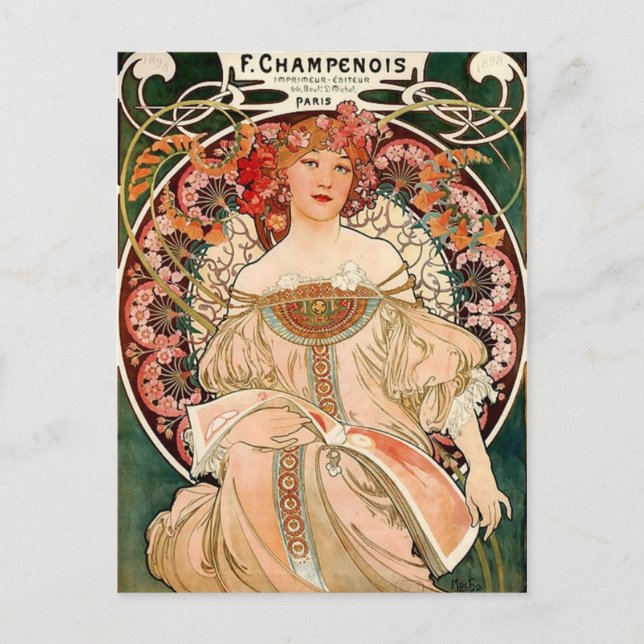 Carte Postale Champagne caca - Art nouveau (Devant)