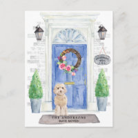 champagne cockapoo Moving Faire-part Postcard