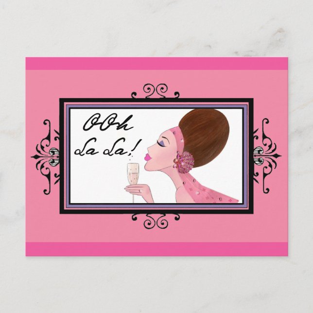 Carte Postale Champagne Diva (Devant)