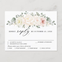 Champagne Ivory Blush Rose Floral Vert RSVP