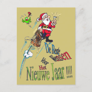 Carte postale Champagne Père Noël Nieuwjaars
