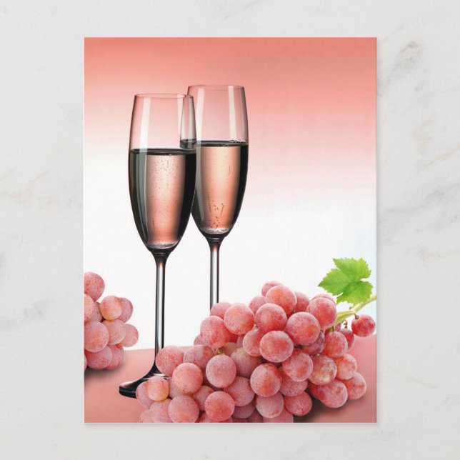 Carte Postale Champagne rose (Devant)
