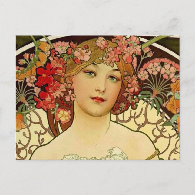 Carte Postale Champagne Woman 1897 - F. Champenois Imprimeur (Devant)