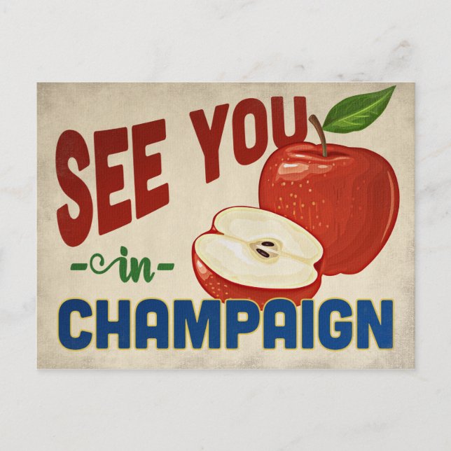Carte Postale Champaign Illinois Apple - Vintage voyage (Devant)